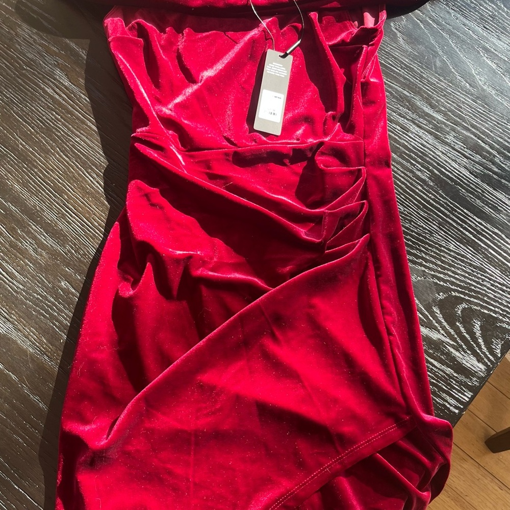 Elegant Red Velvet Dress